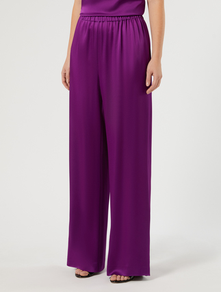 Pantaloni in envers satin - FUXIA VIOLA