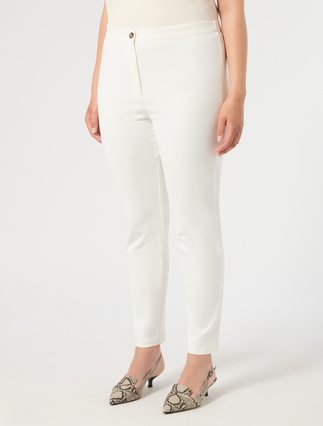 Slim-Fit-Hose aus Baumwolle - WEISS