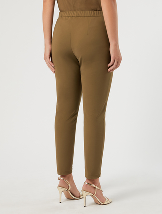 Slim-fit cotton canvas trousers - KAKI - Marina Rinaldi - 4
