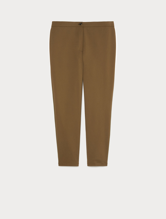 Slim-fit cotton canvas trousers - KAKI - Marina Rinaldi - 1