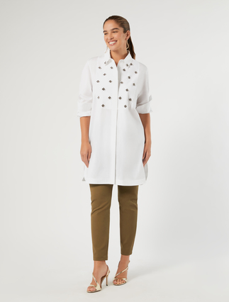 Slim-fit cotton canvas trousers - KAKI - Marina Rinaldi - 2