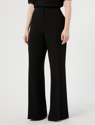 Flared cady trousers - BLACK