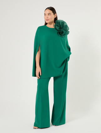 Flared cady trousers - DARK GREEN - Marina Rinaldi - 2
