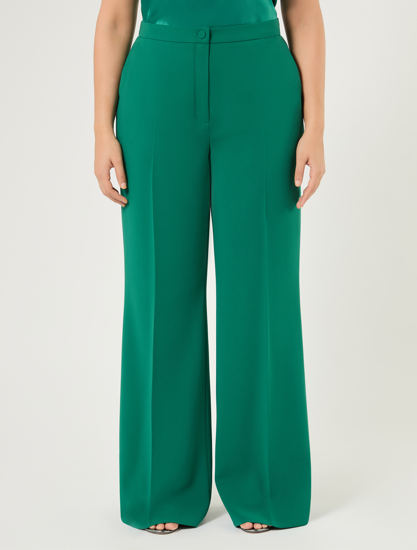 Flared cady trousers - DARK GREEN - Marina Rinaldi - 3