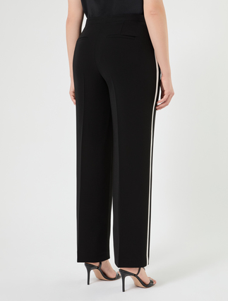 Inlay-detail cady trousers - BLACK - Marina Rinaldi - 4