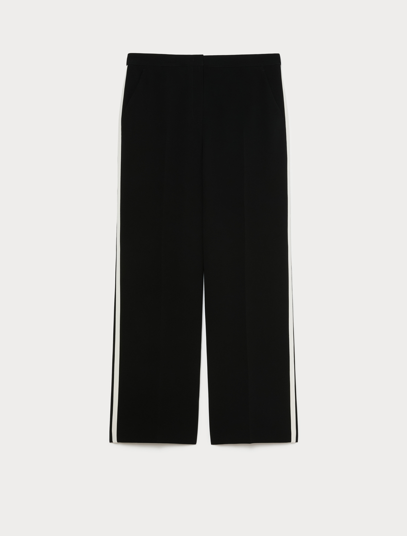 Inlay-detail cady trousers - BLACK - Marina Rinaldi