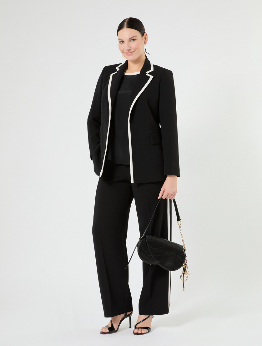 Inlay-detail cady trousers - BLACK - Marina Rinaldi - 2