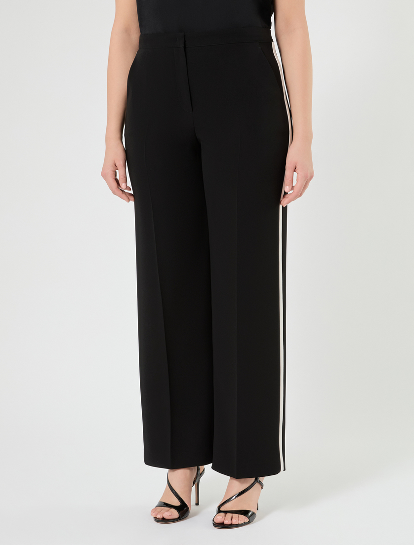 Inlay-detail cady trousers - BLACK - Marina Rinaldi - 3