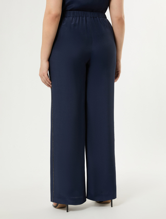 Wide-fit cady trousers - NAVY - Marina Rinaldi - 4