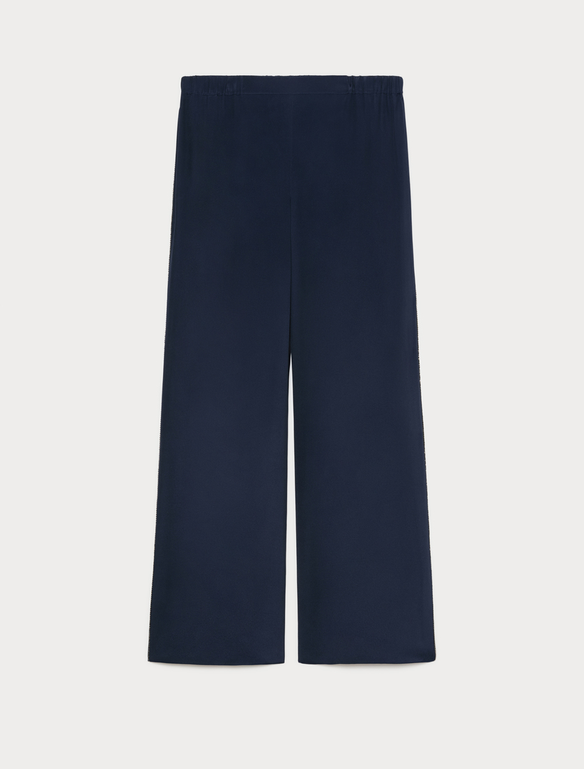 Wide-fit cady trousers - NAVY - Marina Rinaldi