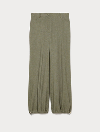 Linen and cotton trousers - KAKI - Marina Rinaldi - 1
