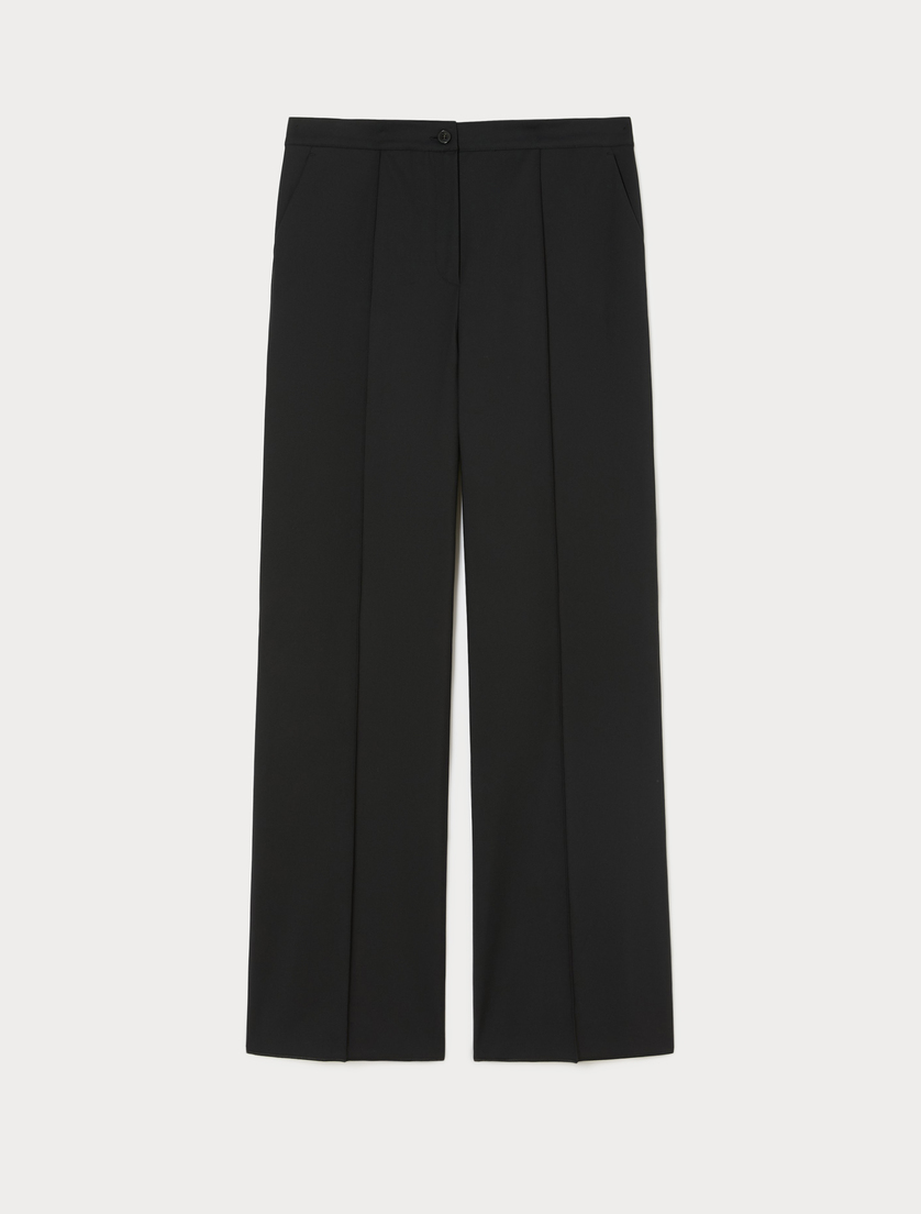 Cotton-blend canvas trousers - BLACK - Marina Rinaldi