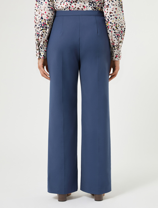 Pantaloni in tela di misto cotone - BLU - Marina Rinaldi - 4