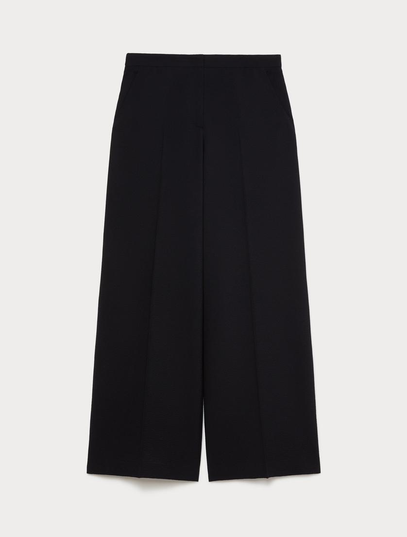 Seersucker palazzo trousers - MIDNIGHTBLUE - Marina Rinaldi