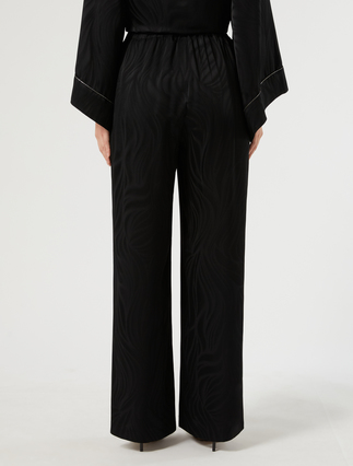 Pantaloni in satin jacquard - NERO - Marina Rinaldi - 4