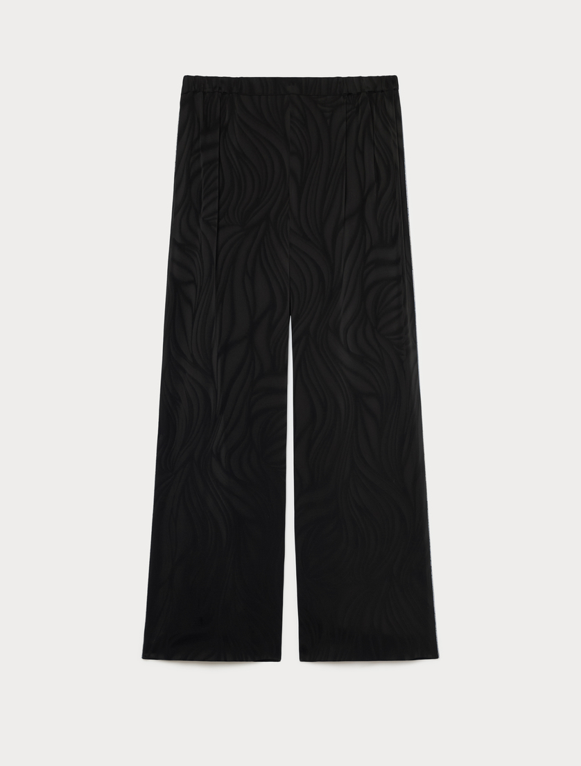 Pantaloni in satin jacquard - NERO - Marina Rinaldi