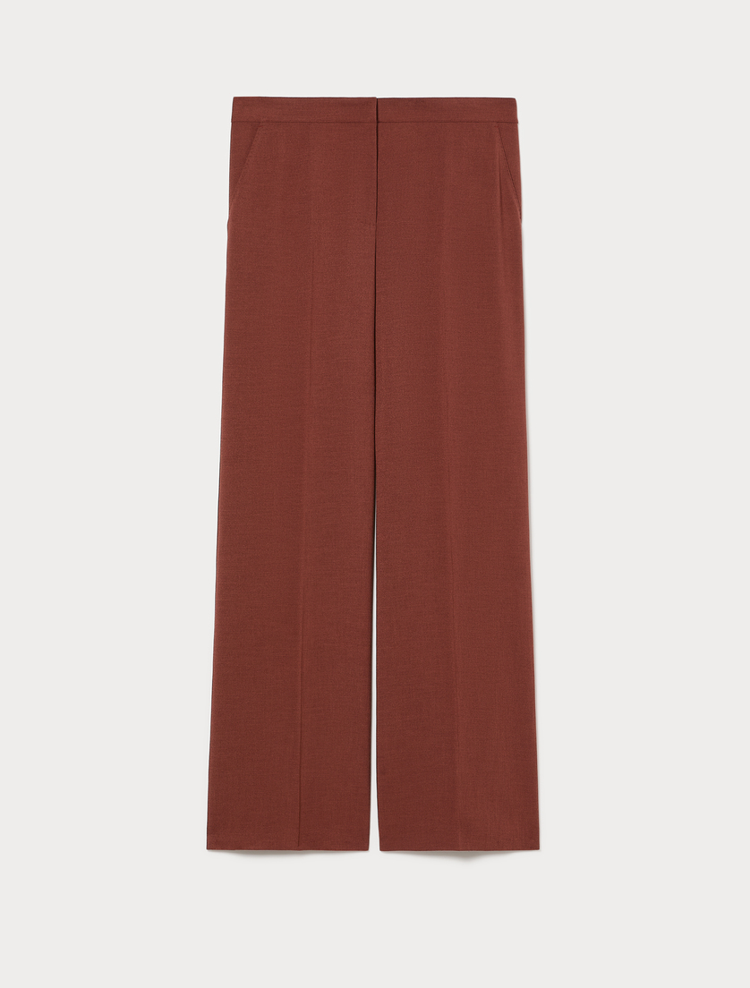 Cady mélange trousers - BRICK RED - Marina Rinaldi