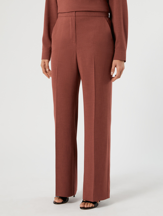 Cady mélange trousers - BRICK RED