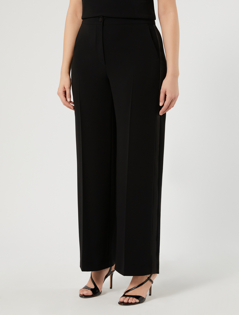 Cady and satin trousers - BLACK - Marina Rinaldi - 3