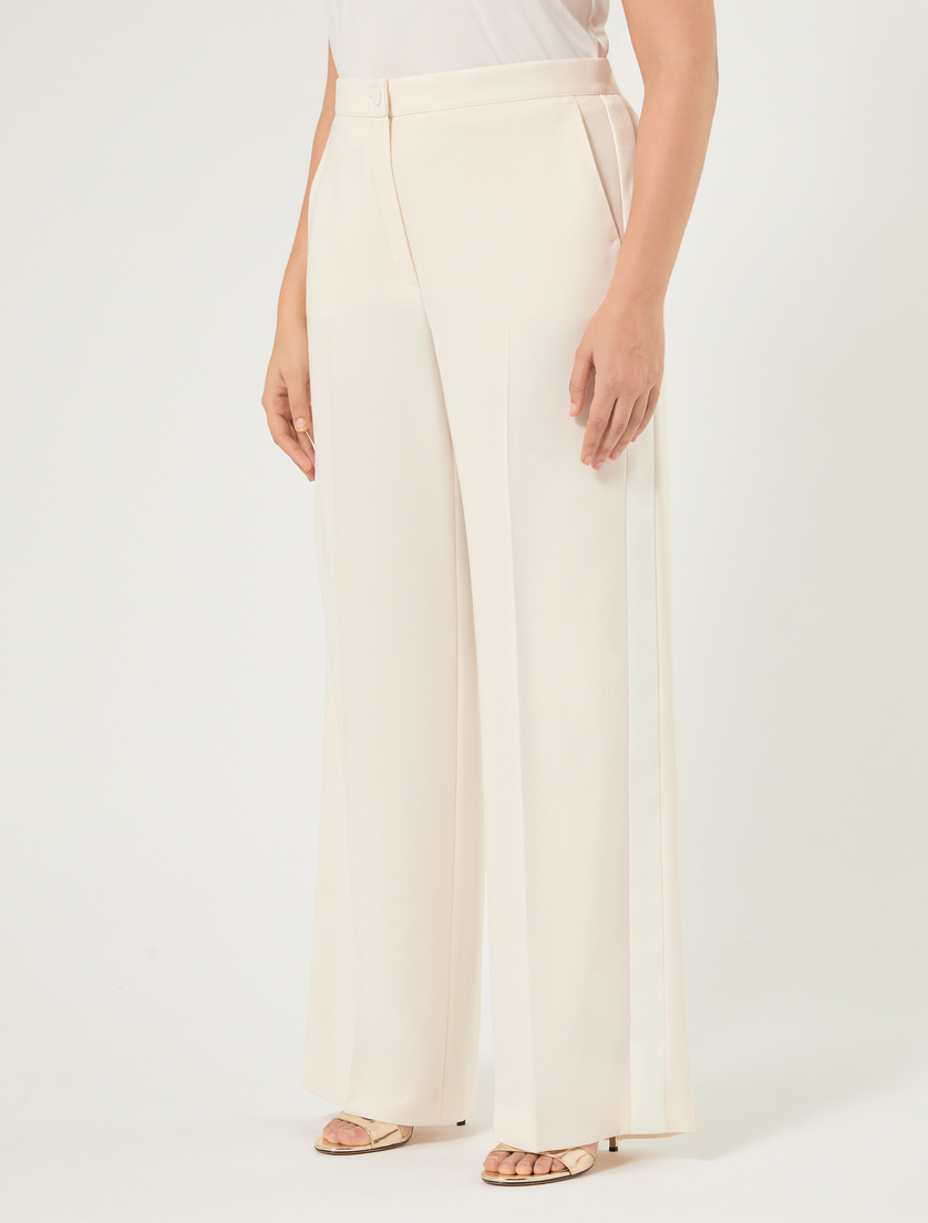 Hose aus Cady und Satin - CREME - Marina Rinaldi - 3