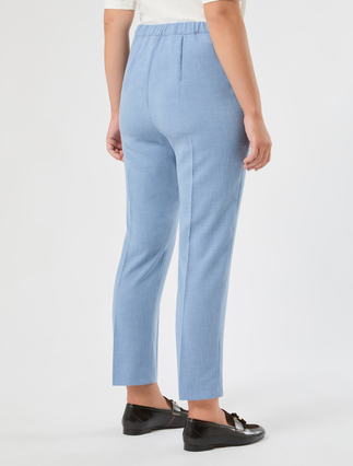 Mélange cady trousers - LIGHT BLUE - Marina Rinaldi - 4