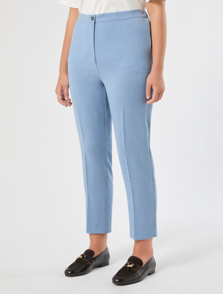 Mélange cady trousers - LIGHT BLUE - Marina Rinaldi - 3