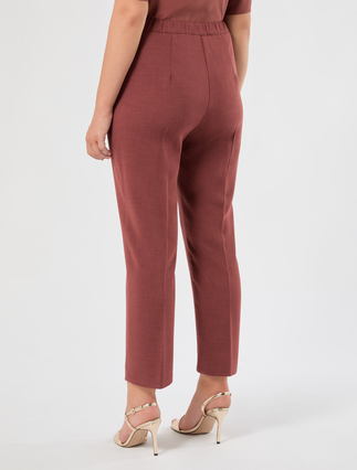 Hose aus meliertem Cady - ZIEGELROT ROT - Marina Rinaldi - 4