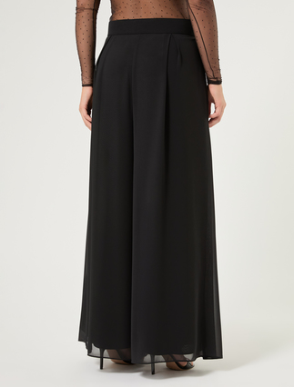 Pantaloni in crêpe georgette - NERO - Marina Rinaldi - 4