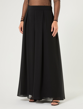 Pantaloni in crêpe georgette - NERO - Marina Rinaldi - 3