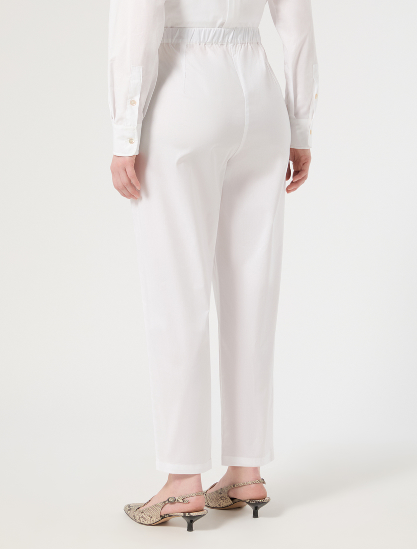 Pantalon en popeline de coton - BLANC NEUTRE - Marina Rinaldi - 4