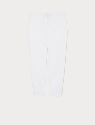 Pantalon en popeline de coton - BLANC NEUTRE - Marina Rinaldi - 1