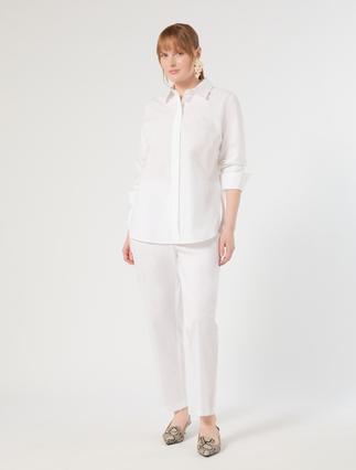 Pantalon en popeline de coton - BLANC NEUTRE - Marina Rinaldi - 2