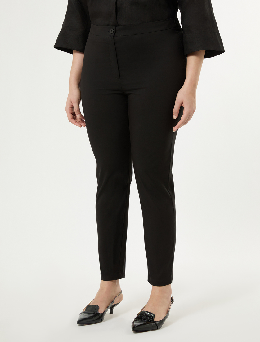 Pantalon en popeline de coton - NOIR - Marina Rinaldi - 3