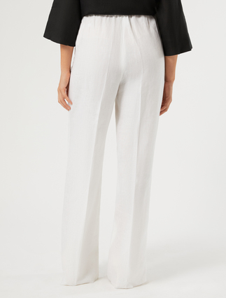 Cotton poplin trousers - OPTICAL WHITE - Marina Rinaldi - 4