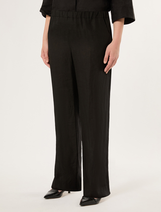 Cotton poplin trousers - BLACK - Marina Rinaldi - 3