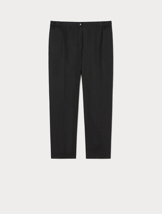 Linen canvas trousers - BLACK - Marina Rinaldi - 1
