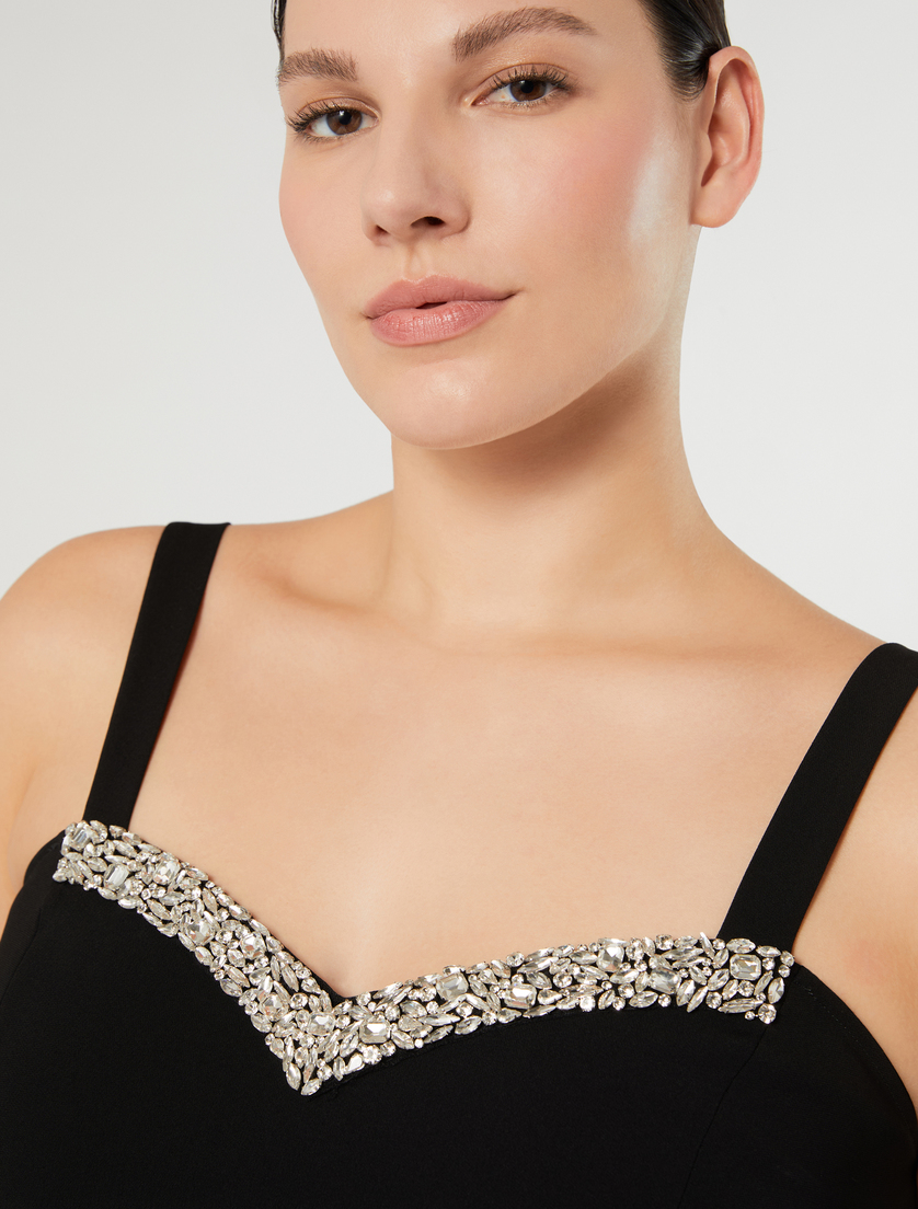 Top in cady con ricamo - NERO - Marina Rinaldi - 5