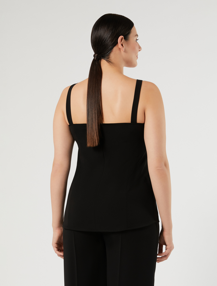 Top in cady con ricamo - NERO - Marina Rinaldi - 4