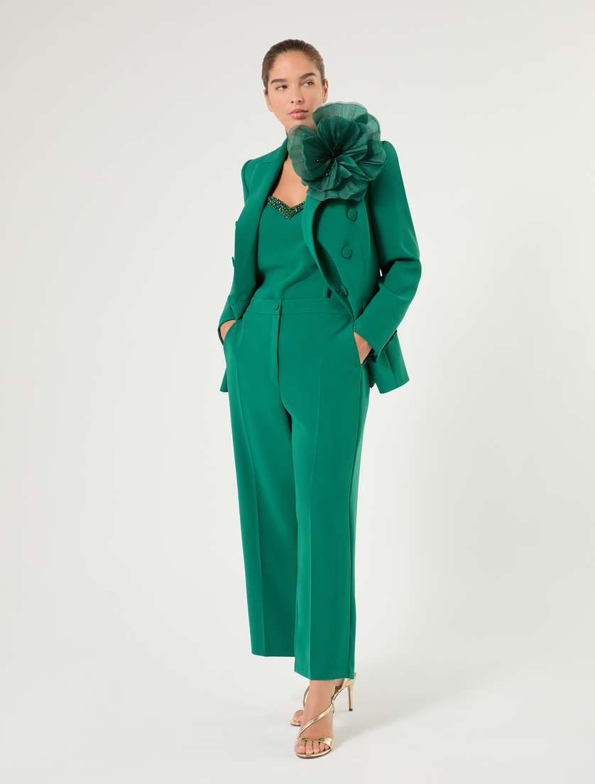 Embroidered cady top - EMERALD - Marina Rinaldi - 2