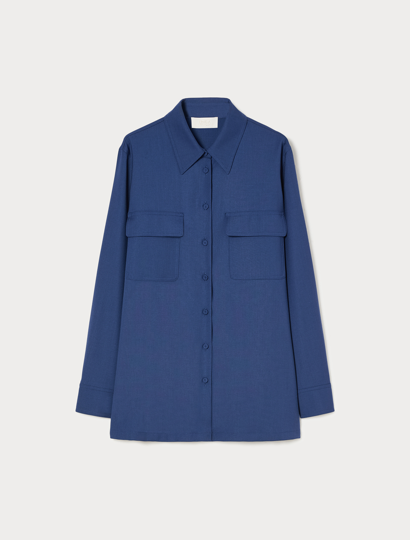 Wool tunic - CHINA BLUE - Marina Rinaldi
