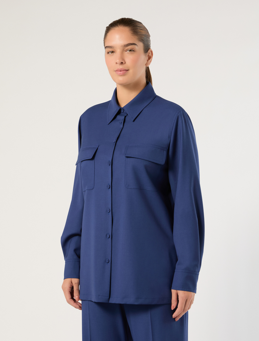 Wool tunic - CHINA BLUE - Marina Rinaldi - 3