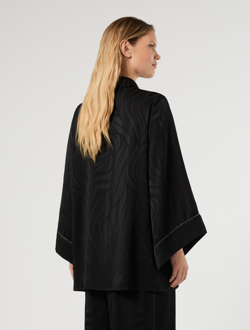 Blusa in satin jacquard - NERO - Marina Rinaldi - 4