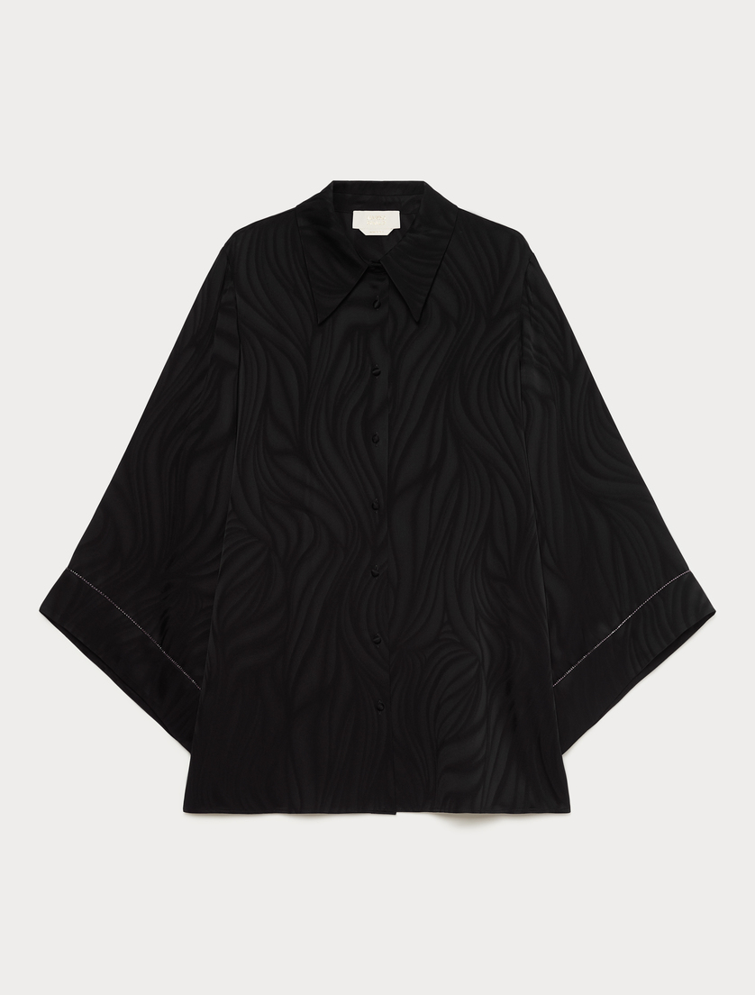 Blusa in satin jacquard - NERO - Marina Rinaldi