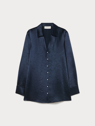 Casacca in enver satin - BLU NOTTE - Marina Rinaldi - 1