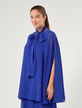 Crepe georgette tunic - CORNFLOWER BLUE - Marina Rinaldi - 3