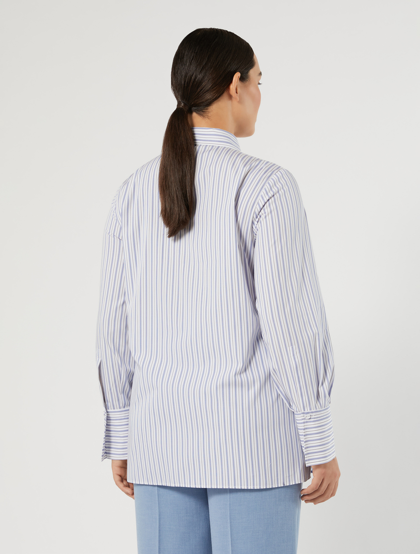 Striped poplin tunic - OPTICAL WHITE - Marina Rinaldi - 4