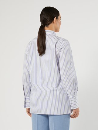 Striped poplin tunic - OPTICAL WHITE - Marina Rinaldi - 4