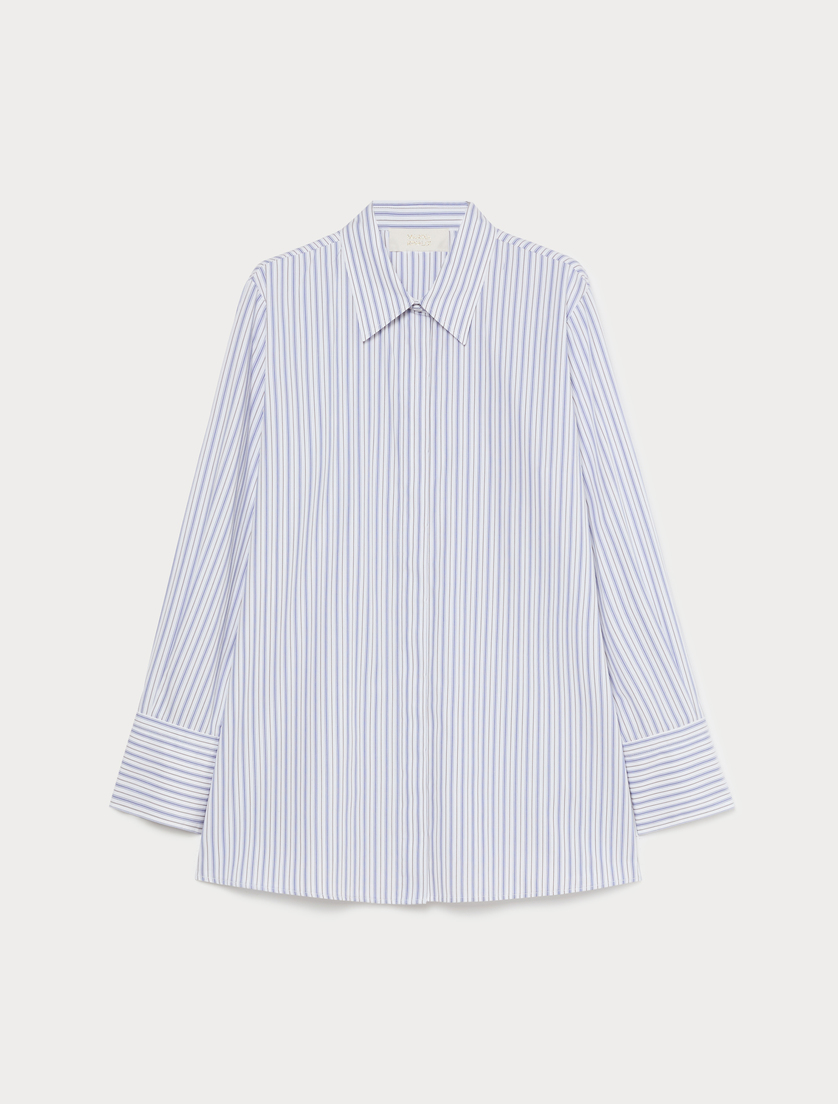 Striped poplin tunic - OPTICAL WHITE - Marina Rinaldi
