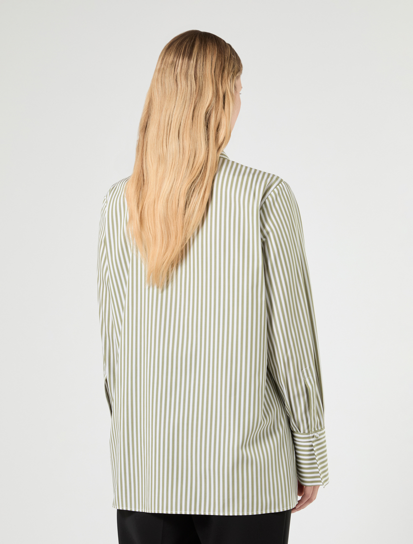 Striped poplin tunic - KAKI - Marina Rinaldi - 4