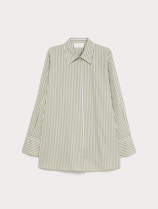 Striped poplin tunic - KAKI - Marina Rinaldi - 1
